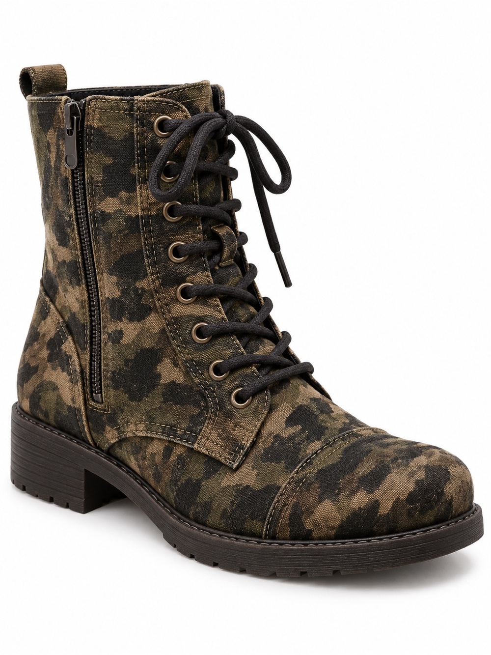 Camo Lace-Up Combat Boots